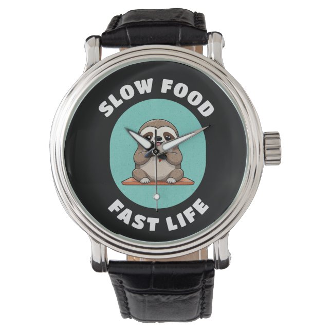 Cute eating Kawaii Sloth Watch (Front)