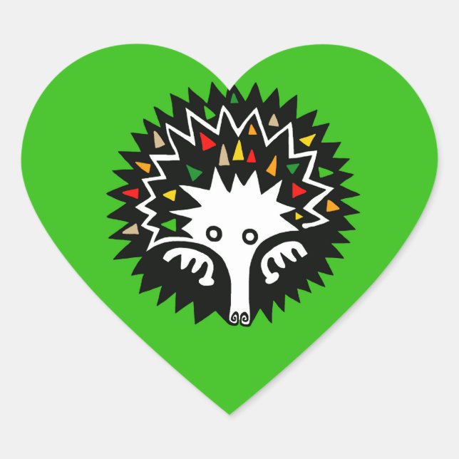 Cute ECHIDNA - Aussie wildlife - monotreme- Heart Sticker (Front)