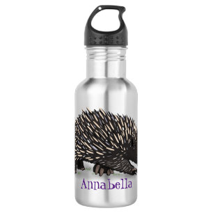 Cute echidna with bee cartoon illustration 532 ml water bottle