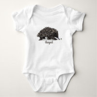 Cute echidna with bee cartoon illustration