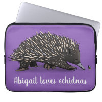 Cute echidna with bee cartoon illustration