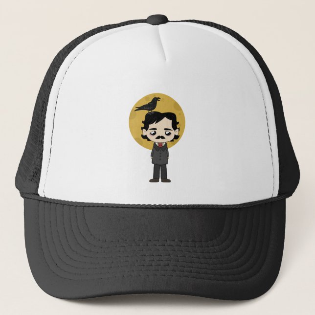 Cute Edgar Allan Poe Trucker Hat (Front)
