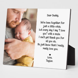 Cute Editable Dear Daddy Poem & Photo Tabletop Plaque