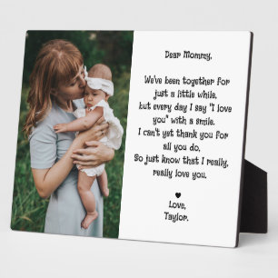Cute Editable Dear Mommy Poem & Photo Tabletop Plaque