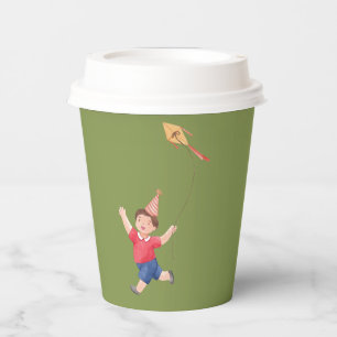 Cute Editable Green Picnic Birthday Kids Garden Paper Cups