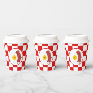 cute egg bacon Breakfast party or table Paper Cups