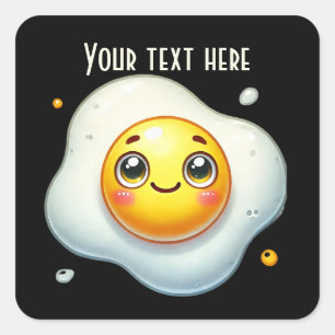 Cute egg Breakfast party Square Sticker