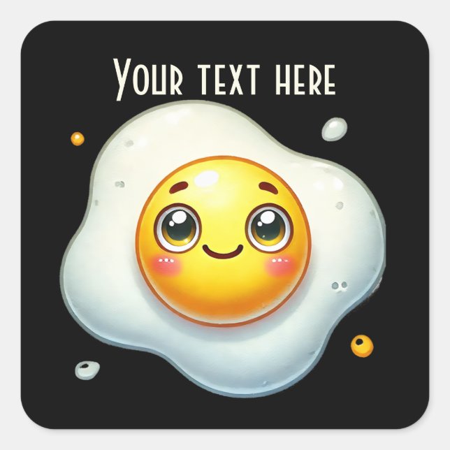 Cute egg Breakfast party  Square Sticker (Front)