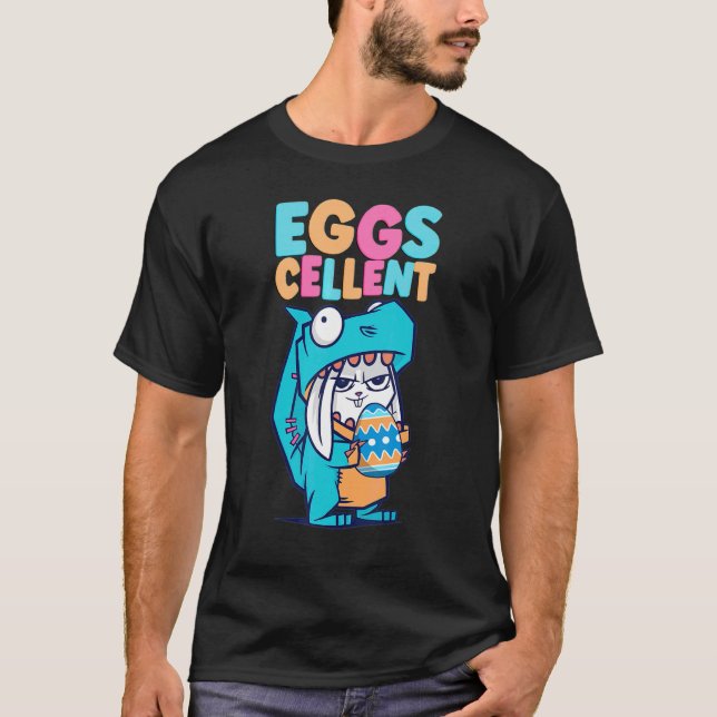 Cute Egg Cellent Bunny Dinosaur Hug Egg T-Shirt (Front)