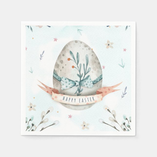 Cute egg Happy Easter Napkin (Front)