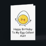 Cute egg puns funny aunt birthday cards<br><div class="desc">Are you looking for the perfect way to celebrate your favourite aunt's birthday with a touch of humour? Our Funny Aunt Birthday Cards on Zazzle are just what you need! These cards are designed to bring a smile to her face and a laugh to her heart. With witty messages, eye-catching...</div>