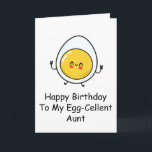 Cute egg puns funny aunt birthday cards<br><div class="desc">Are you looking for the perfect way to celebrate your favourite aunt's birthday with a touch of humour? Our Funny Aunt Birthday Cards on Zazzle are just what you need! These cards are designed to bring a smile to her face and a laugh to her heart. With witty messages, eye-catching...</div>