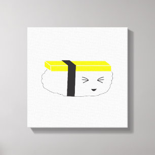 Cute egg Sushi Illustration Kawaii style Canvas Print