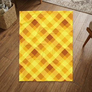 Cute Egg Yolk Yellow Plaid Small Fleece Blanket