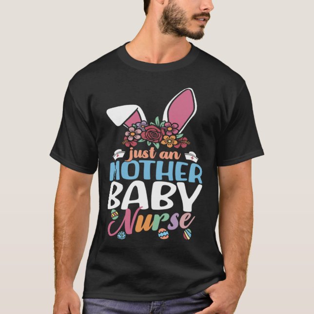 Cute Eggcellent Mother Baby Nurse Easter Bunny Ear T-Shirt (Front)