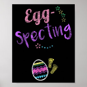 Cute Eggspecting Easter Pregnancy Announcement Poster