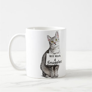 Cute Egyptian Mau Cat Advertising for Snuggles Coffee Mug
