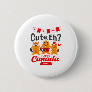 Cute Eh Happy Canada Day Flag Groundhogs For Boys 6 Cm Round Badge