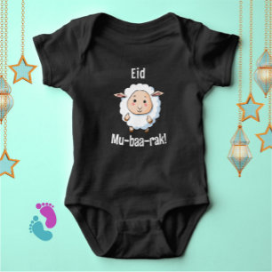 Cute "Eid Mubarak" Sheep Funny Baby Bodysuit