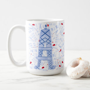 Cute Eiffel Tower French Oui Oui Bonjour Coffee Mug
