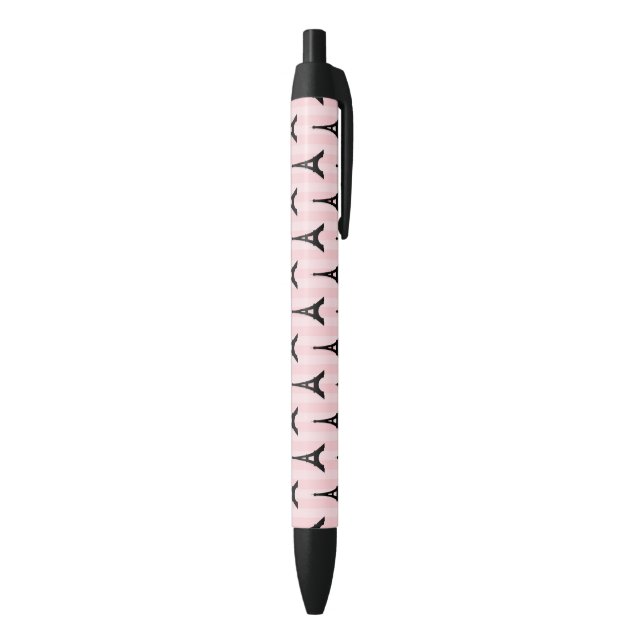 Cute Eiffel Tower Paris Travel French Pattern Black Ink Pen (Bottom (Vertical))