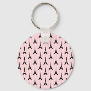 Cute Eiffel Tower Paris Travel French Pattern Key Ring