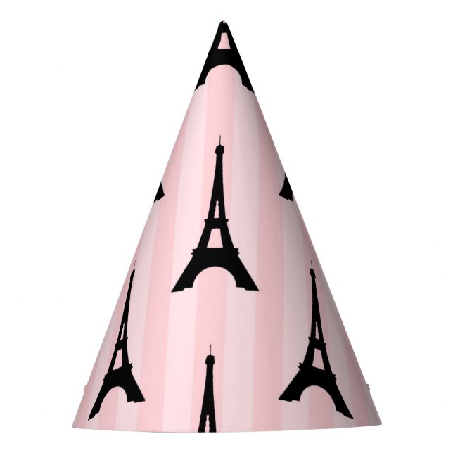 Cute Eiffel Tower Paris Travel French Pattern Party Hat (Front)