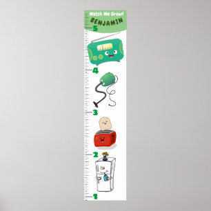 Cute electronics cartoon growth chart