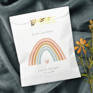 Cute Elegant Blush Blue Heart Rainbow Baby Shower Favour Bag