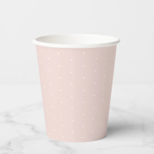 Cute elegant blush pink white tiny polka dots  paper cups