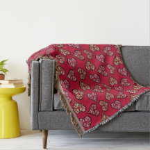 Cute & Elegant Boho Hearts Red Vintage Pattern