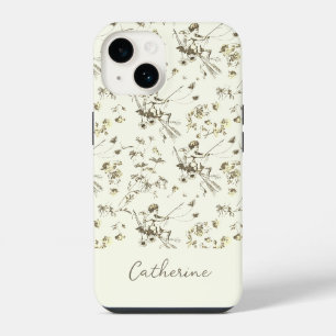 Cute Elegant Chic Vintage Cupid Angel Floral iPhone 14 Case