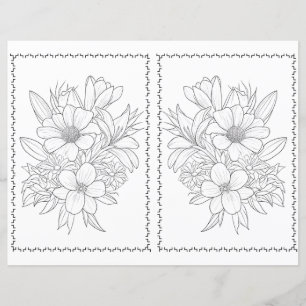 Cute Elegant Floral Easy Coloring Page