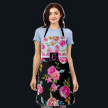 Cute Elegant Floral Personalized Monogram Apron<br><div class="desc">Elegant floral collection
Personalized this apron with your special monogram and or logo
Very Cute flower apron.</div>