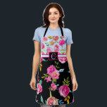 Cute Elegant Floral Personalized Monogram Apron<br><div class="desc">Elegant floral collection
Personalized this apron with your special monogram and or logo
Very Cute flower apron.</div>