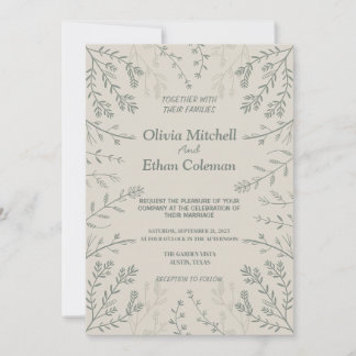 Cute Elegant Flower Wedding Invitation