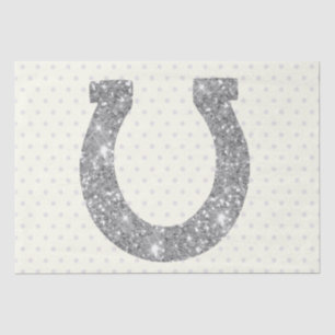 Cute Elegant Glam Silver Glitter Horseshoe Tissue Paper