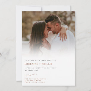 Cute Elegant gradient Photo Overlay Wedding Invitation