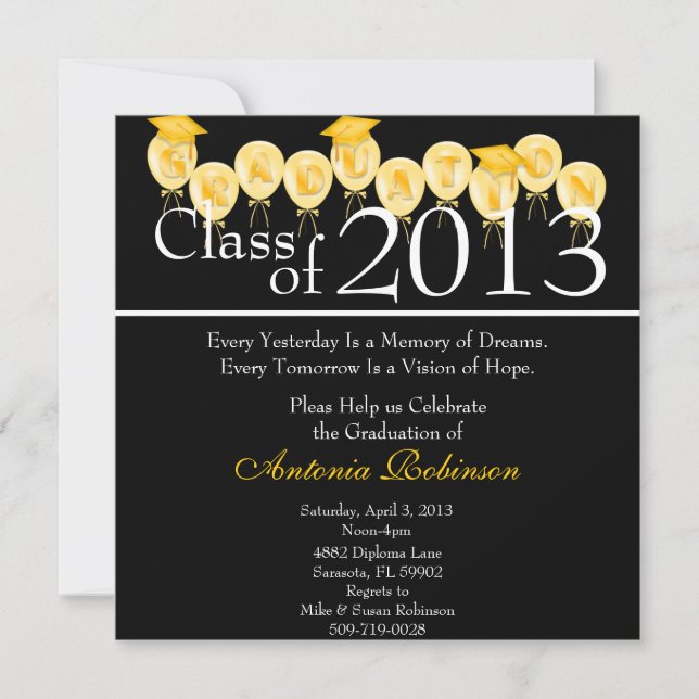 Cute Elegant Graduation Announcement/Invitation Invitation (Front)