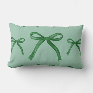 Cute elegant green bow pattern  lumbar cushion