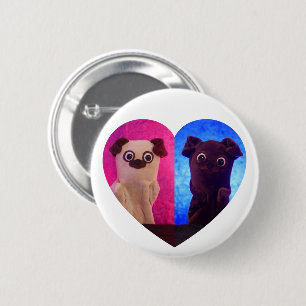 Cute Elegant Heart Besties Best Friends Photo 6 Cm Round Badge