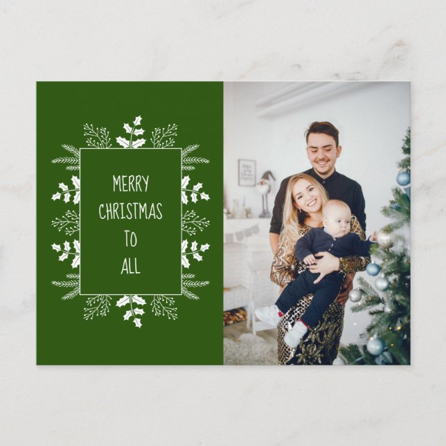 Cute Elegant Holiday Photo Postcard (Front)