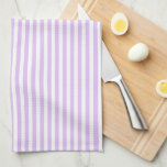 Cute Elegant Light Lavender and White Striped Tea Towel<br><div class="desc">Introducing our Cute Elegant Light Lavender and White Striped Kitchen Towel, the perfect blend of functionality and style for your kitchen. Featuring a delightful pastel light lavender and white striped pattern, this towel brings a touch of candy-inspired charm to your culinary space. The minimalist design is accented with hints of...</div>
