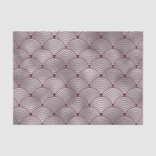 Cute Elegant Maroon Grey Art Deco Pattern Tissue Paper