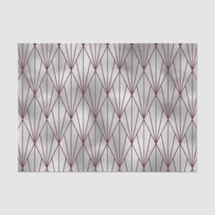 Cute Elegant Maroon Grey Art Deco Pattern Tissue Paper
