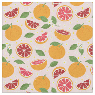 Cute elegant Oranges on light pink Fabric