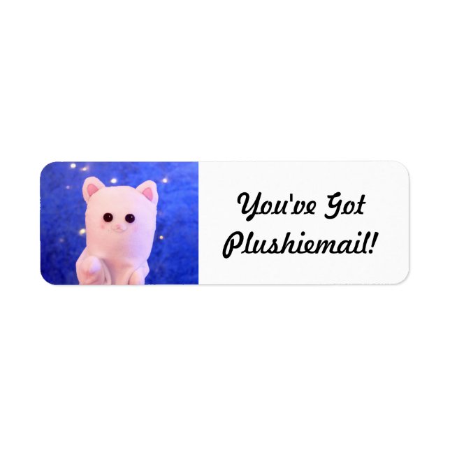 Cute Elegant Personalised Photo Mail Plushiemail Return Address Label (Front)
