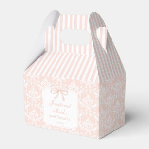 Cute elegant pink bow baby girl shower favour box
