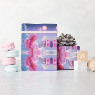 Cute Elegant Pink Girly Christmas Wrapping Paper