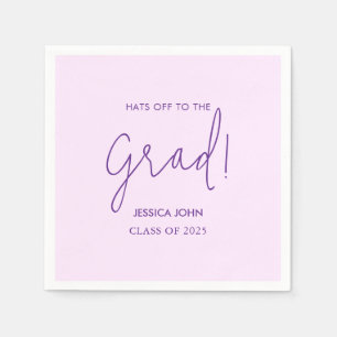 Cute Elegant Purple Congratulations Graduation  Napkin
